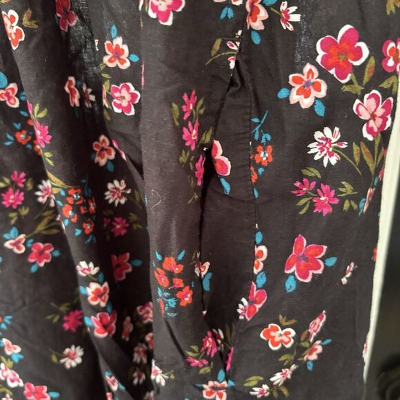 Only Necessities Dress Womens Size 3X Maxi Dress Black Floral Boho Short Sleeve - Picture 4 of 7